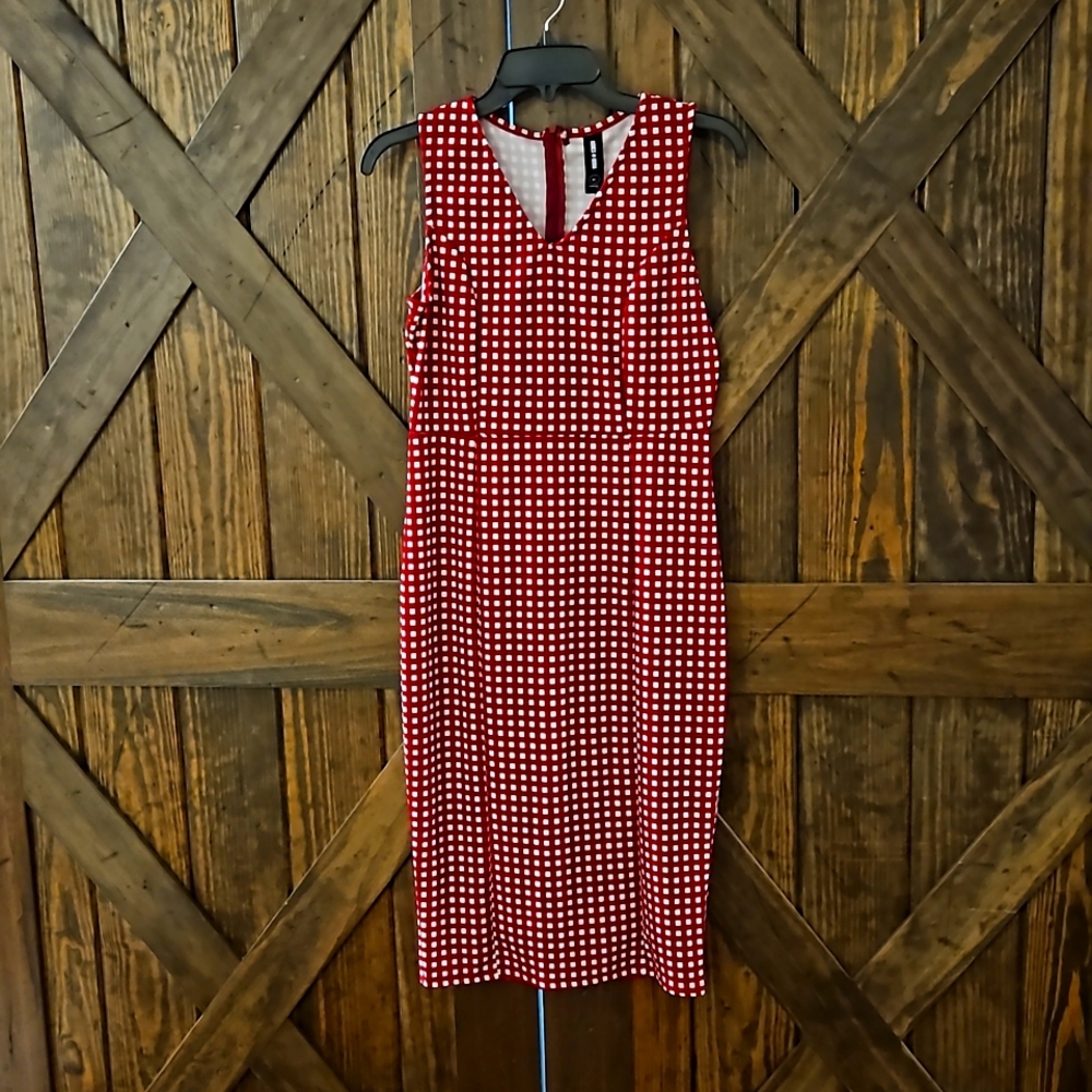 Medium Agnes & Dora Mitchell Pencil Dress Red Gingham